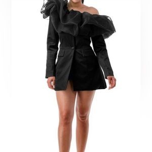 Black jacket with ruffles